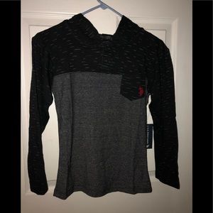 Boys US Polo Assn. Hooded Long Sleeve Shirt NWT